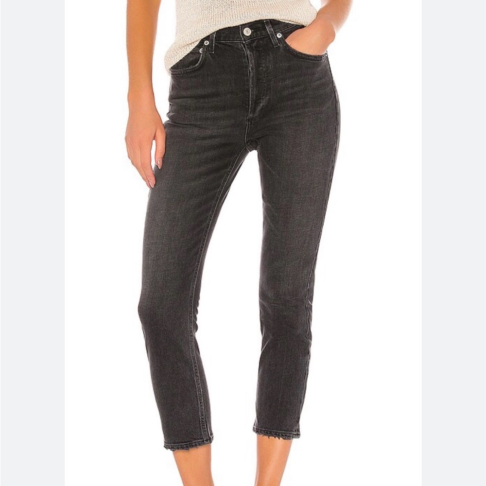 Agolde Riley High Rise Straight Crop Jeans - Picture 1 of 9